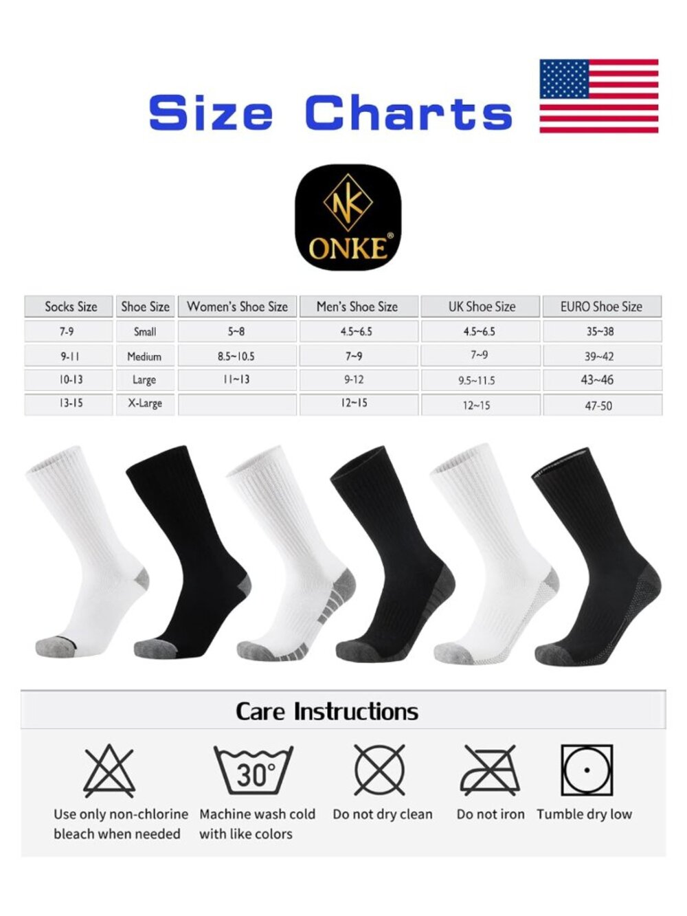 Men's Seamless Athletic Crew Work Socks 6 Pack Cushion - Picture 5 of 6